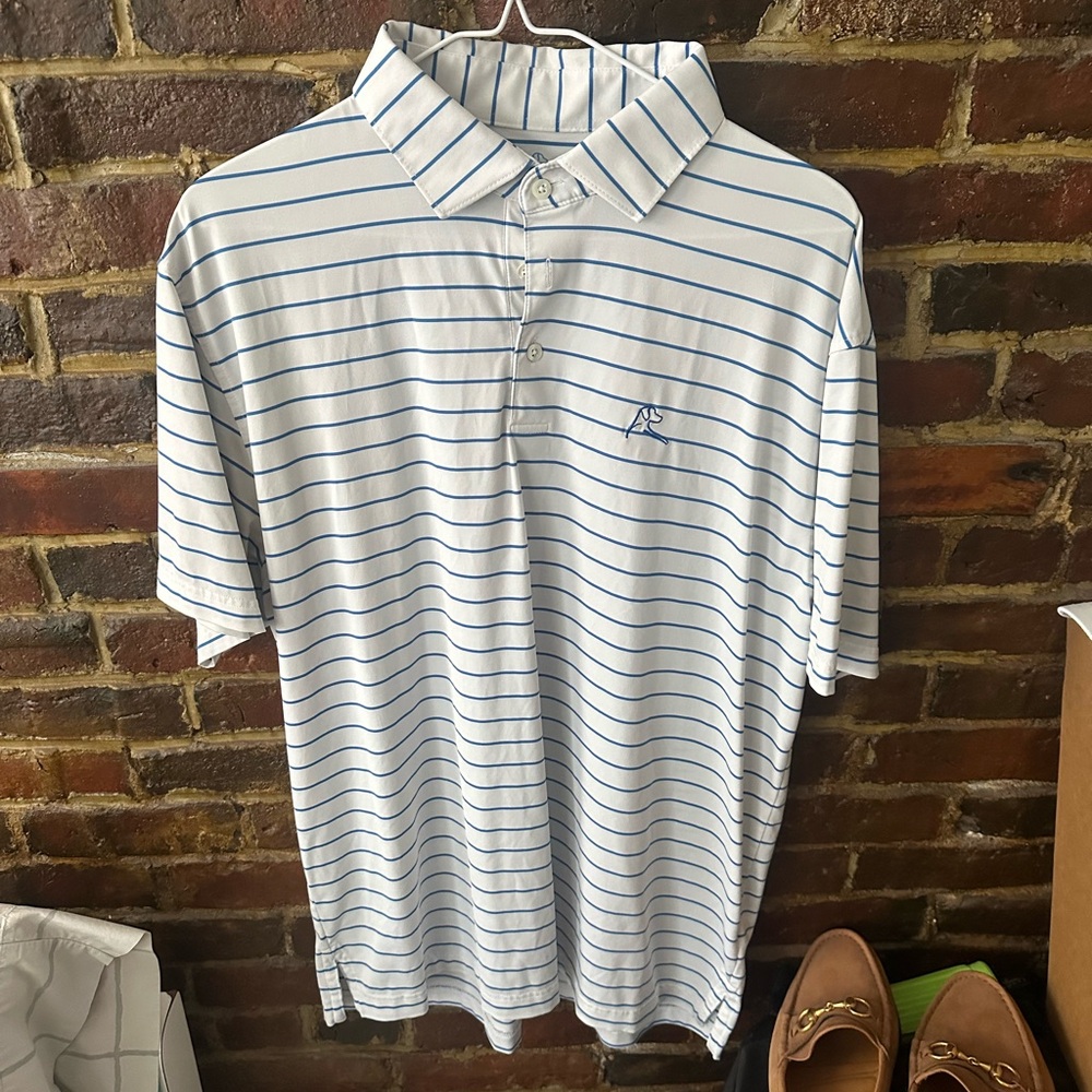 Rhoback and Blue Striped Polo Shirt L